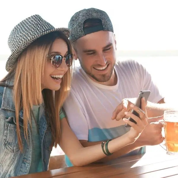 Nice Guy having a drink with female friend