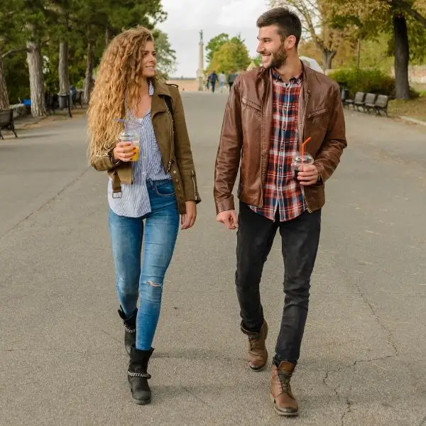 Nice Guy walking with girlfriend