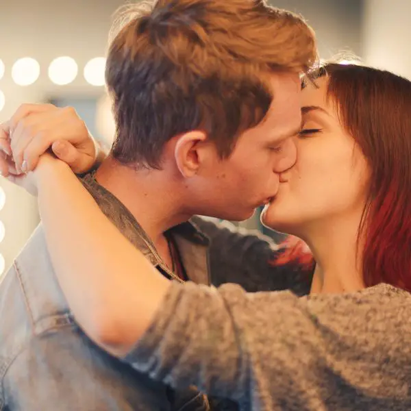 Boyfriend and girlfriend kissing and in love