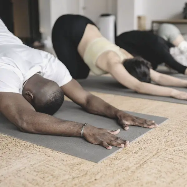 man in yoga class